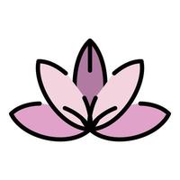 Lotus icon color outline vector