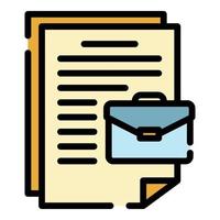 Case document icon color outline vector