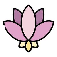 Lotus symbol icon color outline vector