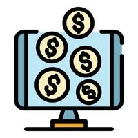 Internet money icon color outline vector