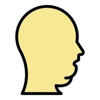 Head overweight icon color outline vector