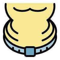 Overweight body icon color outline vector