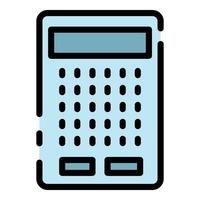 Modern finance calculator icon color outline vector