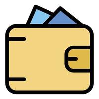 Wallet icon color outline vector