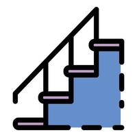 vector de contorno de color de icono de escaleras de centro comercial