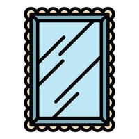 Room mirror icon color outline vector