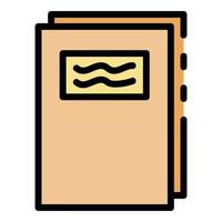 Notebook icon color outline vector