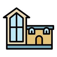 Unusual house icon color outline vector