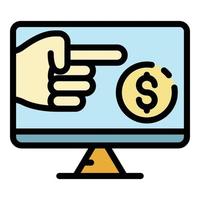 Web banking icon color outline vector