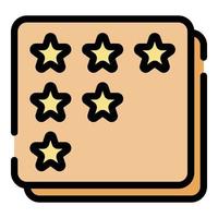 Star rating selection icon color outline vector