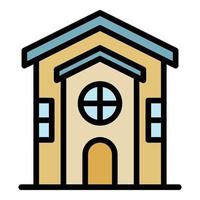 House view from the front icon color outline vector