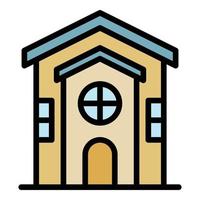 House view from the front icon color outline vector