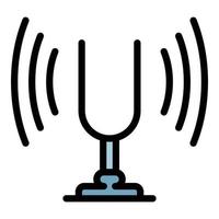 Tuning fork device icon color outline vector