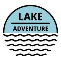 logotipo de aventura en el lago, estilo de esquema vector