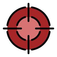 Target icon color outline vector