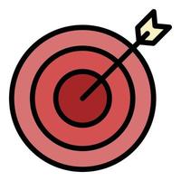 Arrow on target icon color outline vector