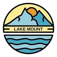 Lake mount logo, outline style vector