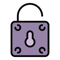 Quest padlock icon color outline vector