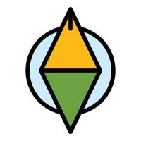 Quest compass icon color outline vector