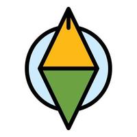 Quest compass icon color outline vector