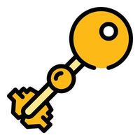 Quest gold key icon color outline vector