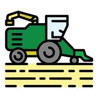 Harvester icon color outline vector