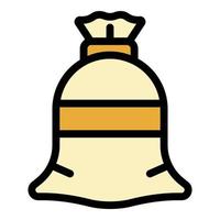 Textile sack icon color outline vector