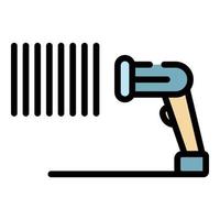 Identification barcode scanner icon color outline vector