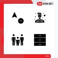 User Interface Pack of Basic Solid Glyphs of minus health decorator family drawer Editable Vector Design Elements