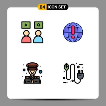 paquete de iconos vectoriales de stock de 4 signos y símbolos de línea para respuestas avatar qa navegador transporte elementos de diseño vectorial editables vector