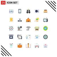 Set of 25 Modern UI Icons Symbols Signs for bed arts wifi art locate Editable Vector Design Elements