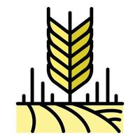 Wheat grains icon color outline vector