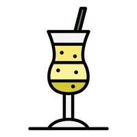 Cold glass cocktail icon color outline vector