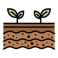 Plant shoots icon color outline vector