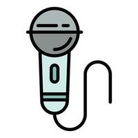 Karaoke microphone icon color outline vector