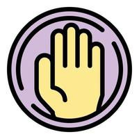 Stop family violence icon color outline vector