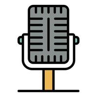 Professional microphone icon color outline vector