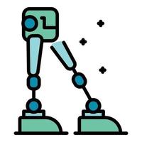 Legs of the robot icon color outline vector