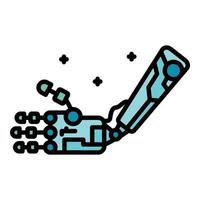 Robot arm icon color outline vector