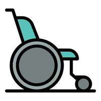 Wheelchair icon color outline vector