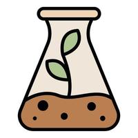 Plant in a flask icon color outline vector