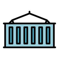 Ship container icon color outline vector
