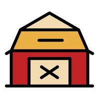 Warehouse building icon color outline vector