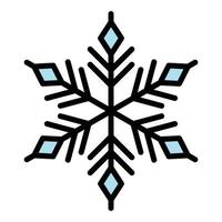 Party snowflake icon color outline vector
