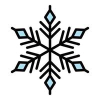 Party snowflake icon color outline vector