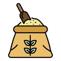 Flour sack icon color outline vector