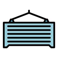 Shipping container icon color outline vector