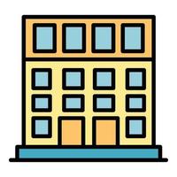 School building icon color outline vector