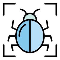 Pc bug target icon color outline vector