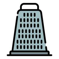 Metal grater icon color outline vector